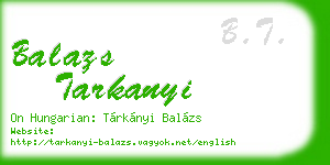 balazs tarkanyi business card