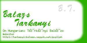 balazs tarkanyi business card